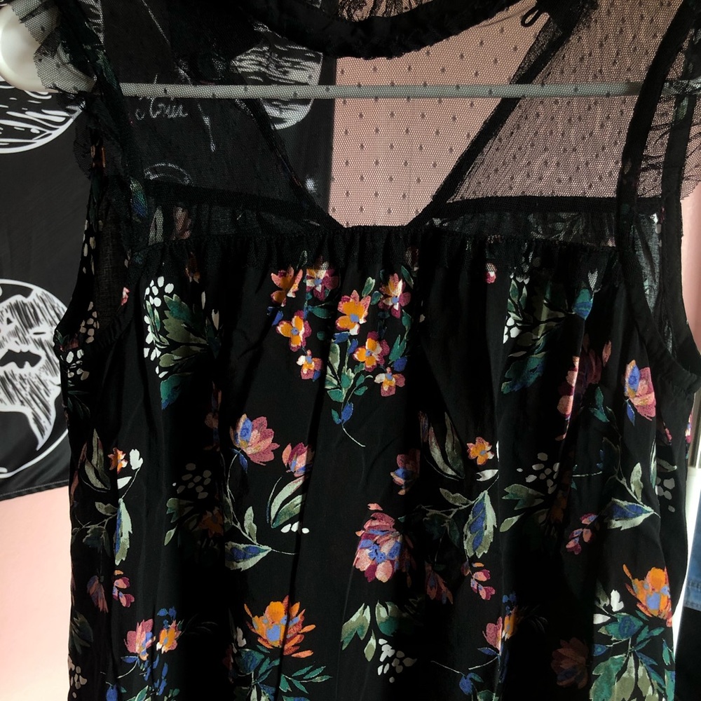 Black Floral Tank